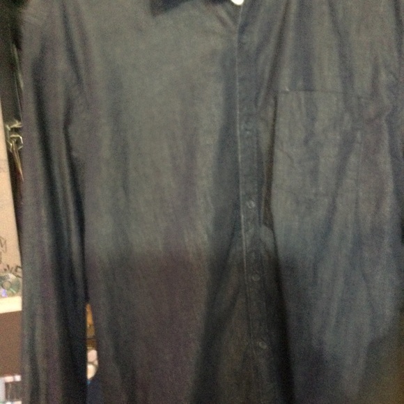 Lucky Brand white label fit denim button down long sleeve shirt mens medium - Picture 4 of 12